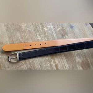 Ralph Lauren Purple Label Mens Stirrup buckle dark brown alligator belt size 36